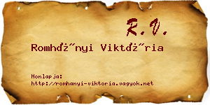 Romhányi Viktória névjegykártya